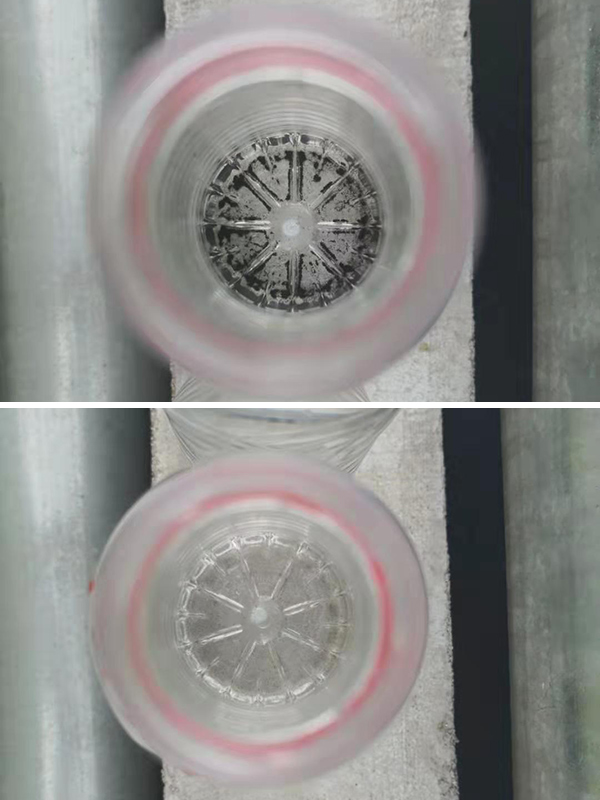 傳統沉淀工藝與瞬分凈水機出水對比